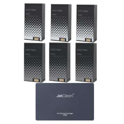 eufyMake E1 Ink Cartridge Set - 3D-Texture Ink and cleaning cartridge kit ONE 380mL Cleaner, THREE 100mL UV White ink and THREE 100mL UV Gray Ink (V7240 Soft Bundle)